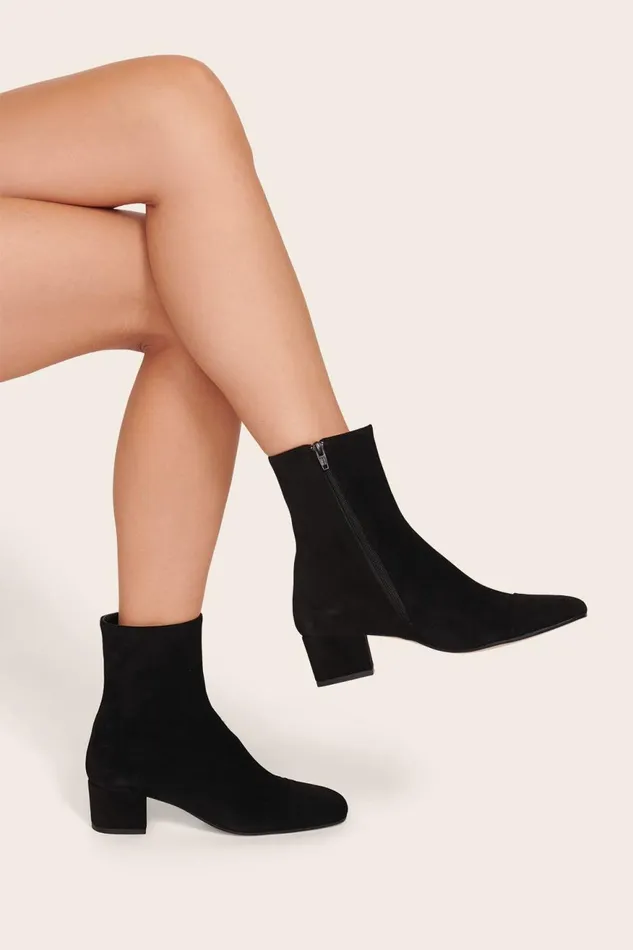 Women STAUD Boots AIMEE SHORT BOOT BLACK SUEDE Women STAUD Boots AIMEE SHORT BOOT BLACK SUEDE