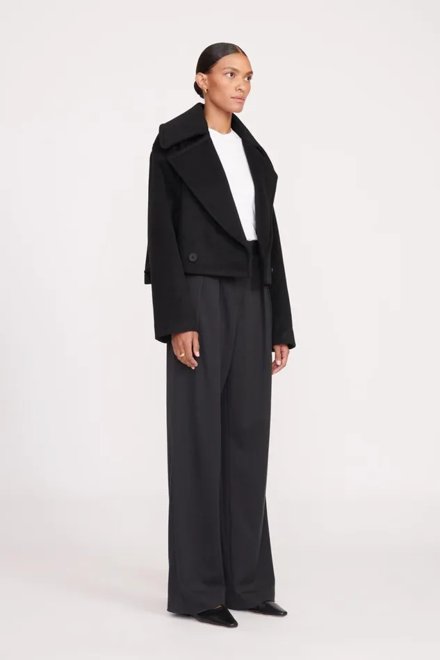 Women STAUD Outerwear and Jackets CARVER CROPPED COAT BLACK