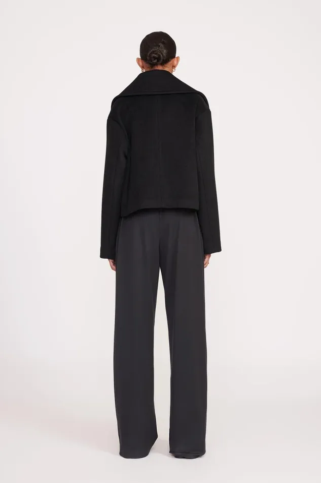 Women STAUD Outerwear and Jackets CARVER CROPPED COAT BLACK