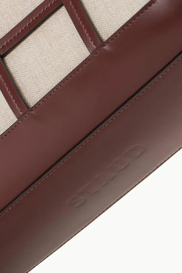 Women STAUD Shoulder EMMA TOTE MAHOGANY NATURAL Women STAUD Shoulder EMMA TOTE MAHOGANY NATURAL