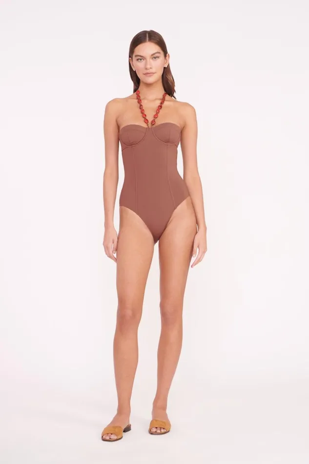 Women STAUD Swim HARPER BEADED ONE PIECE CLOVE
