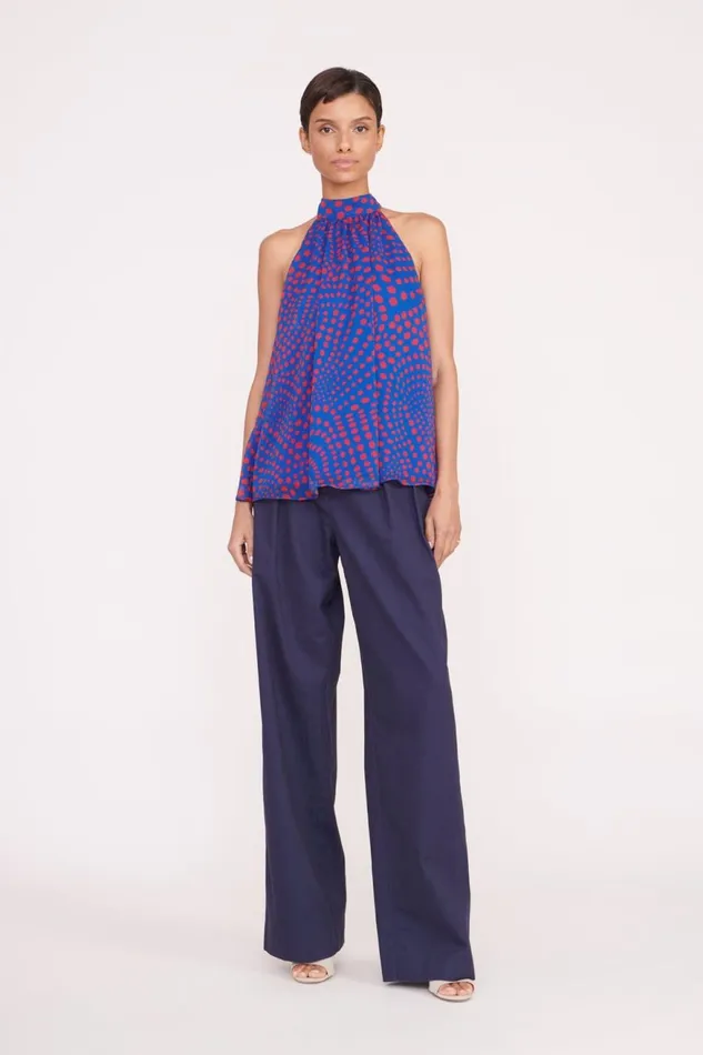 Women STAUD Tops MARLOWE TOP LAPIS WAVY DOT Women STAUD Tops MARLOWE TOP LAPIS WAVY DOT