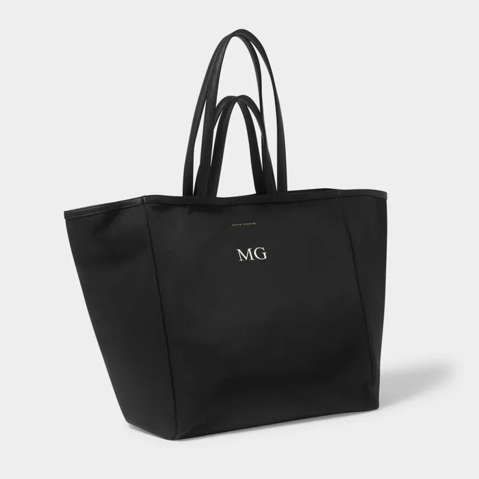 Women Tote Bags Katie Loxton NylonLuxe Black Oversized Tote Bag