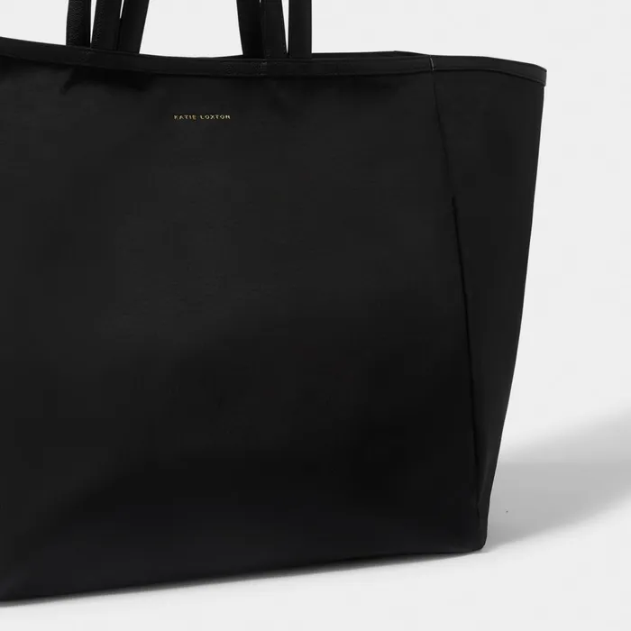 Women Tote Bags Katie Loxton NylonLuxe Black Oversized Tote Bag