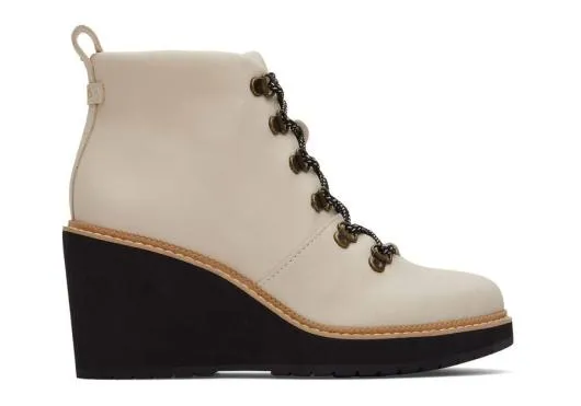 Women WomenMelrose Beige Water Resistant LaceUp Wedge Boot Beige TOMS Boots and Booties