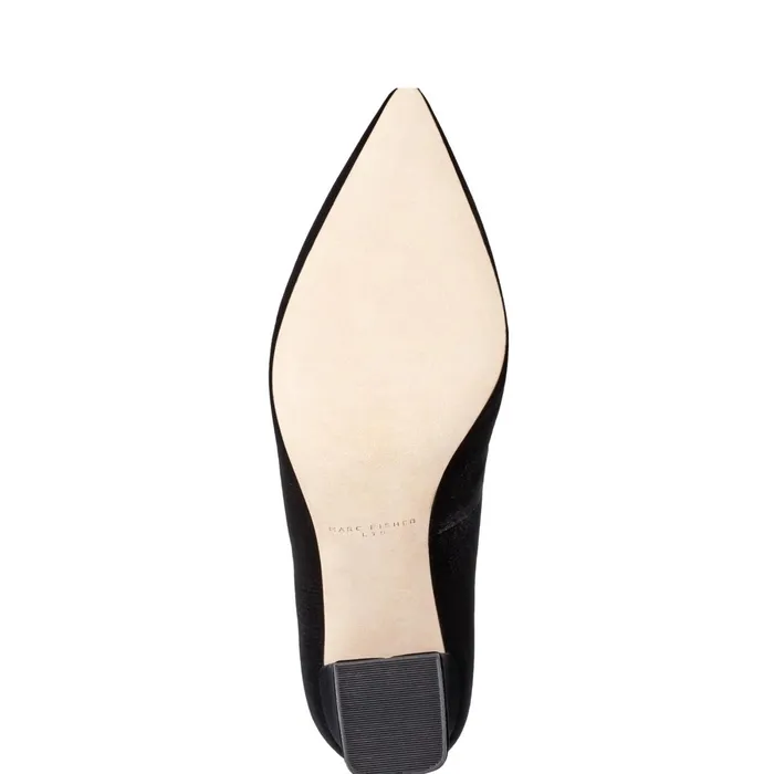 Women Zala Block Heel Pointy Toe Pump Black Velvet Marc Fisher Heels and Pumps