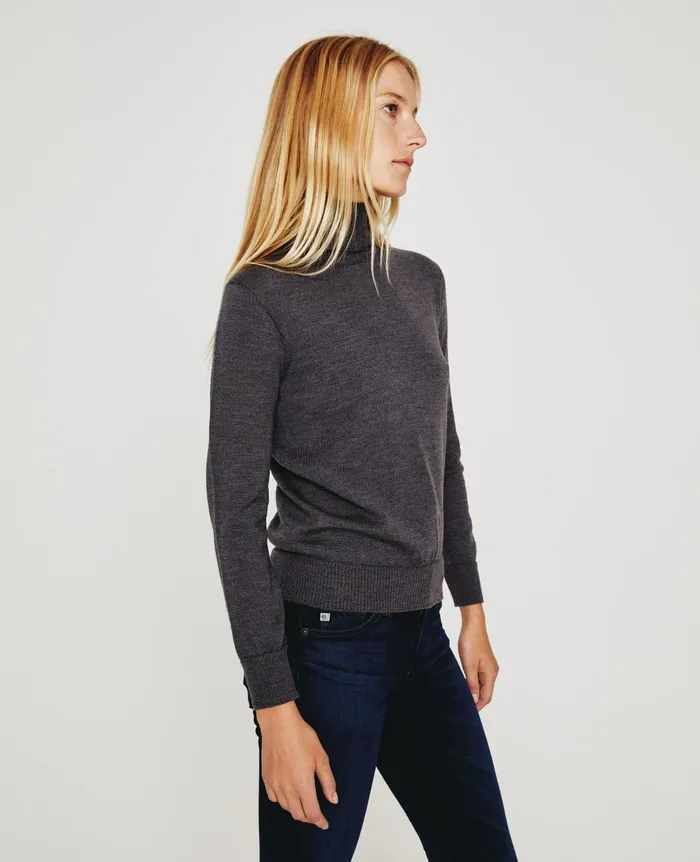 Zuri Turtleneck Heather Charcoal Women AG Jeans Tops and Shirts Zuri Turtleneck Heather Charcoal Women AG Jeans Tops and Shirts